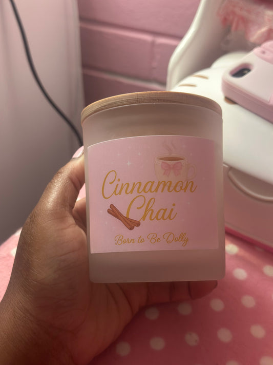 Cinnamon Chai Frosted Glass Candle 11oz